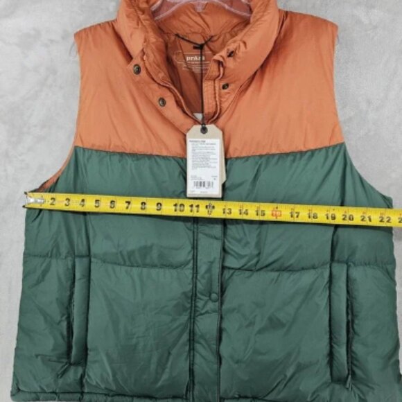 Prana Hellebore Down Puffer Vest Womens‎ Size X-Large Dark Ale Colorblock - Picture 5 of 8
